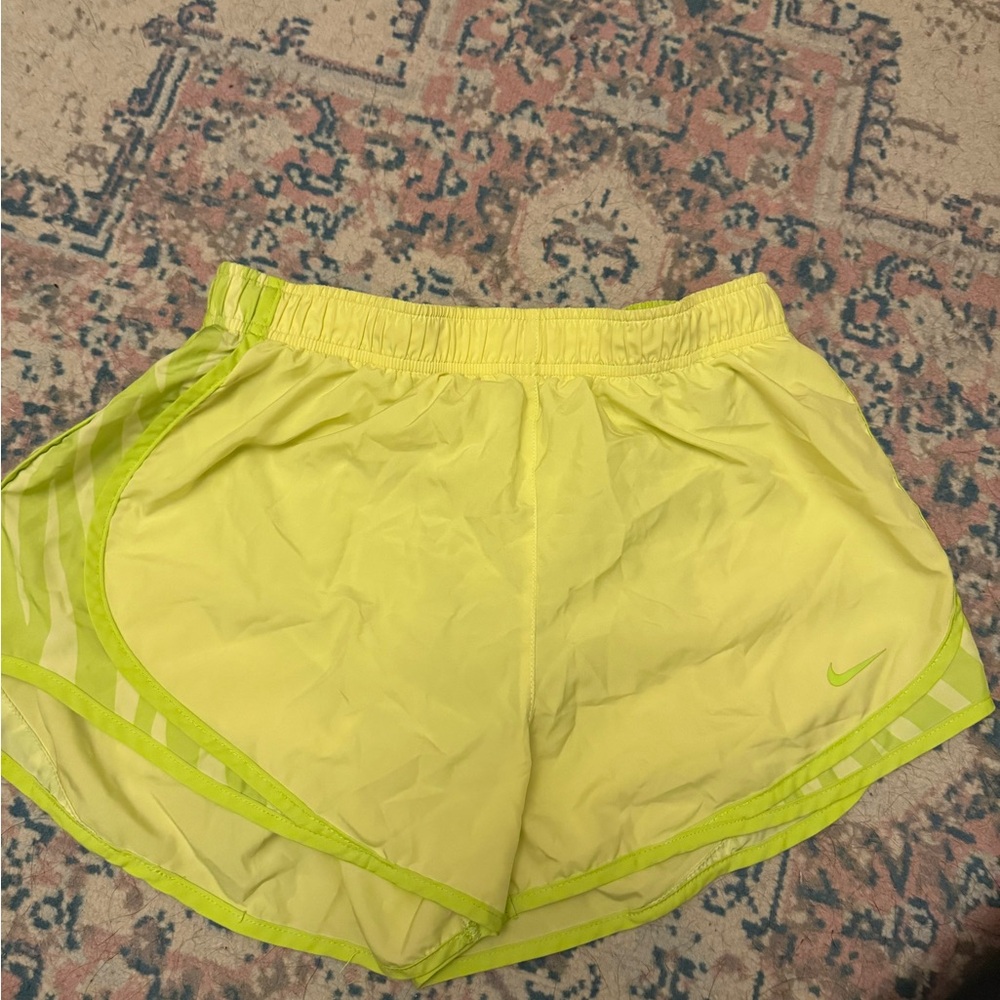Nike Women’s Neon Yellow Running Shorts- Medium